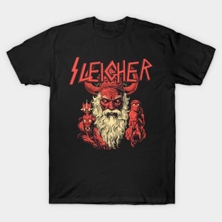 Sleigher Evil Santa Metalhead Rocker - Dark Christmas Apparel T-Shirt